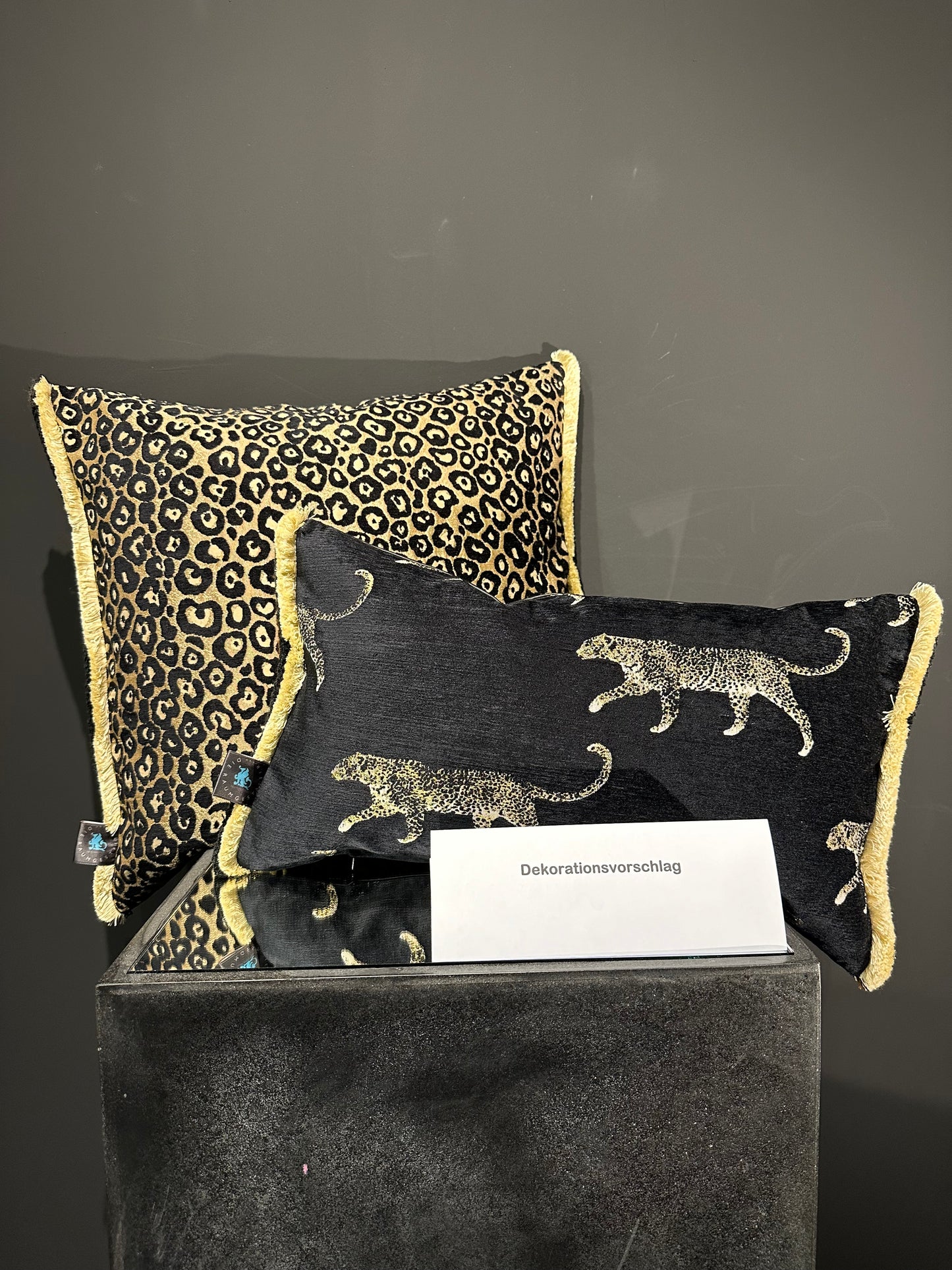 Safari Leopard Noir Kissen 30x50cm