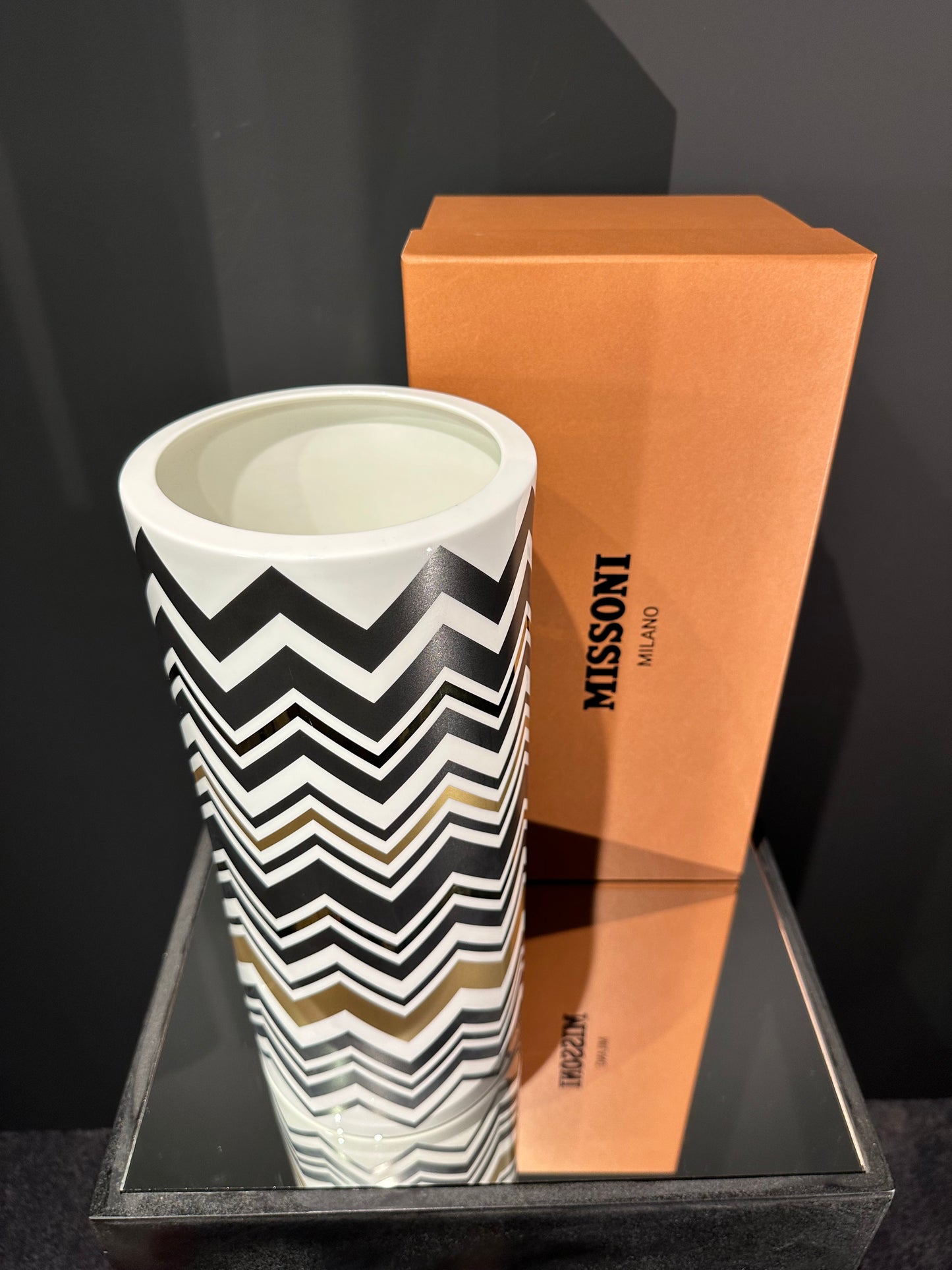Missoni Home Porzellan Vase Grande Zig Zag Gold