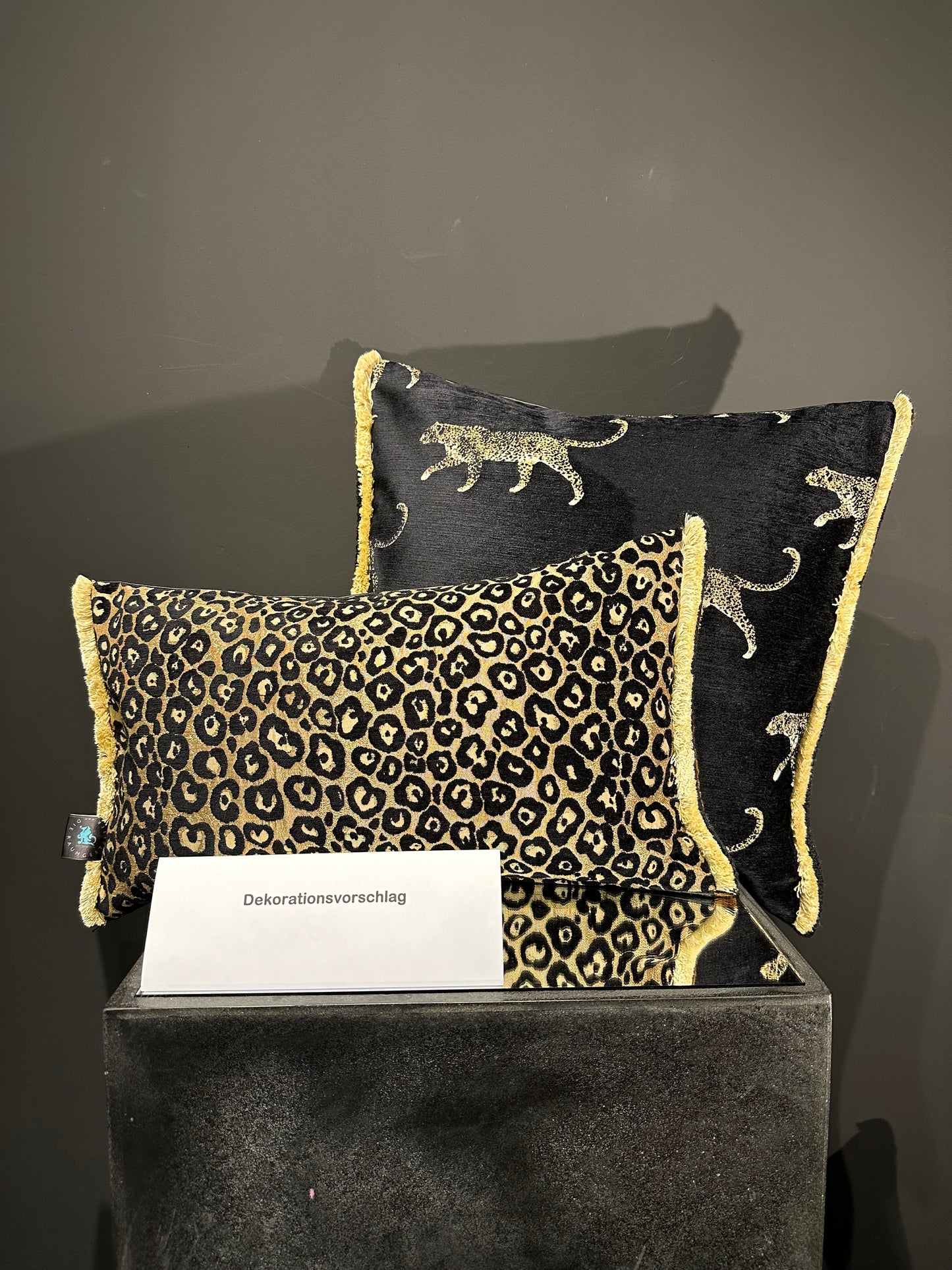 Safari Leopard Noir Kissen 50x50cm