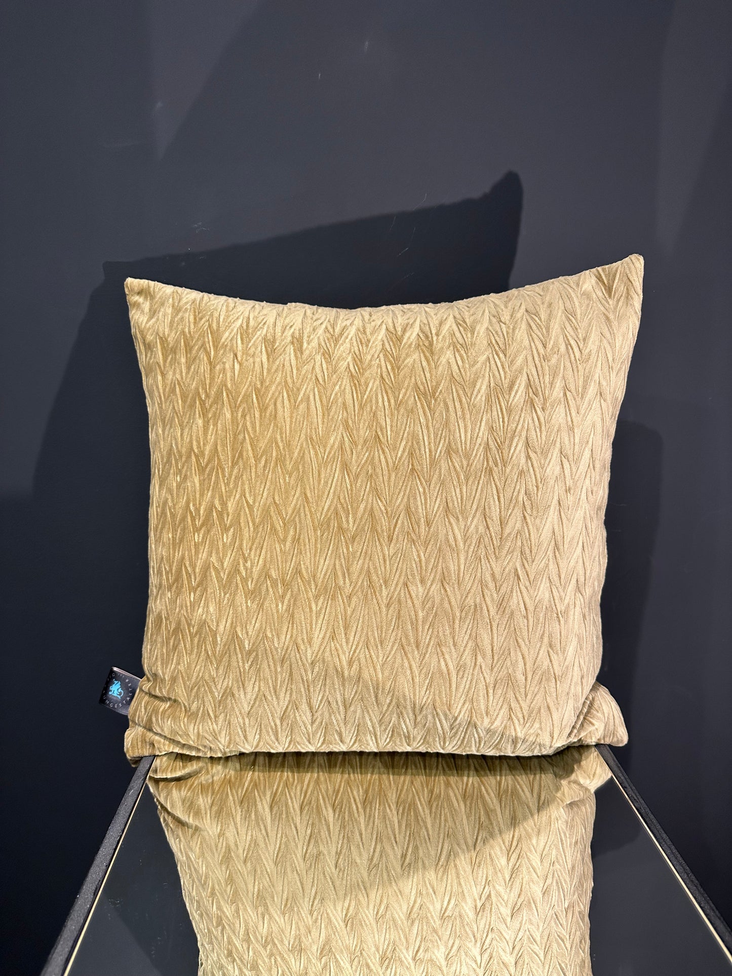 Tender Crush mustard Kissen 50x50cm