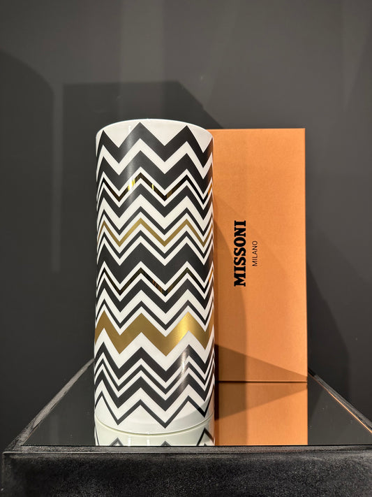 Missoni Home Porzellan Vase Grande Zig Zag Gold