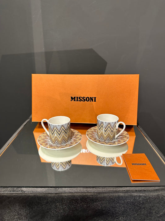 Missoni Home Porzellan Tee oder Kaffeetassen Set Zig Zag Jarris 148