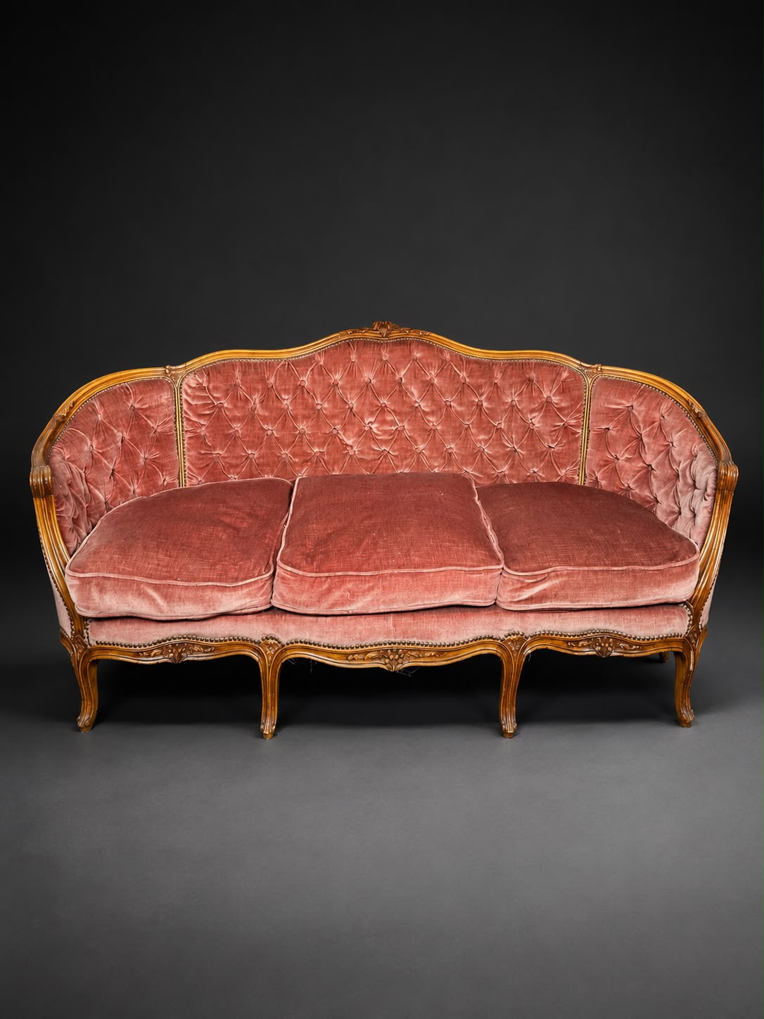 Gebrauchtes Salon-Ensemble im französischen Neo-Rokoko-/Louis-XV-Stil