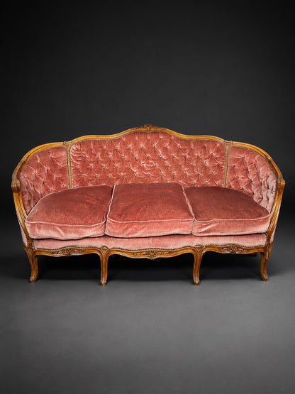 Gebrauchtes Salon-Ensemble im französischen Neo-Rokoko-/Louis-XV-Stil