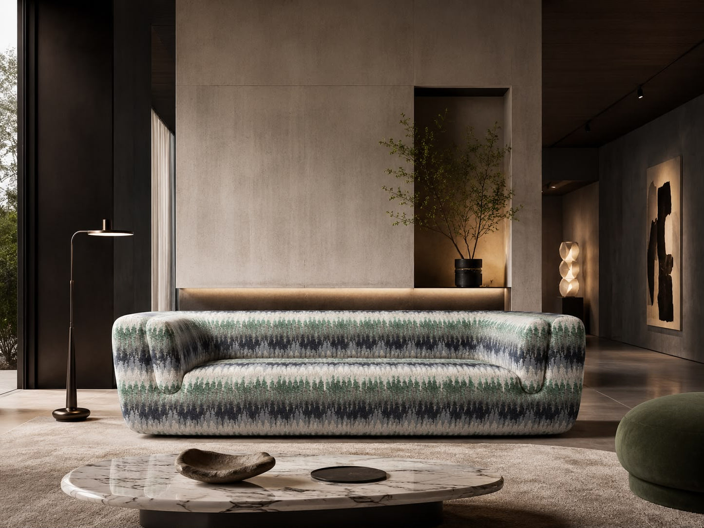 Missoni Home Sofa „Intil“ – seltenes Ausstellungsstück mit Jacquard-Gewebe